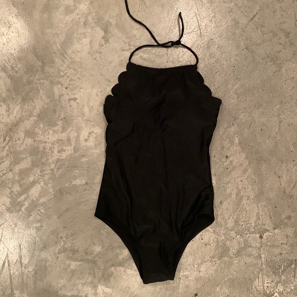 Black one-piece swimsuit